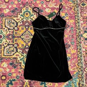 NWT Elegant Black Velvet Slip Dress